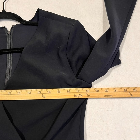 Emporio Armani Faux Wrap Dress Long Sleeve Navy Blue Women's 46 NWT - Picture 6 of 14